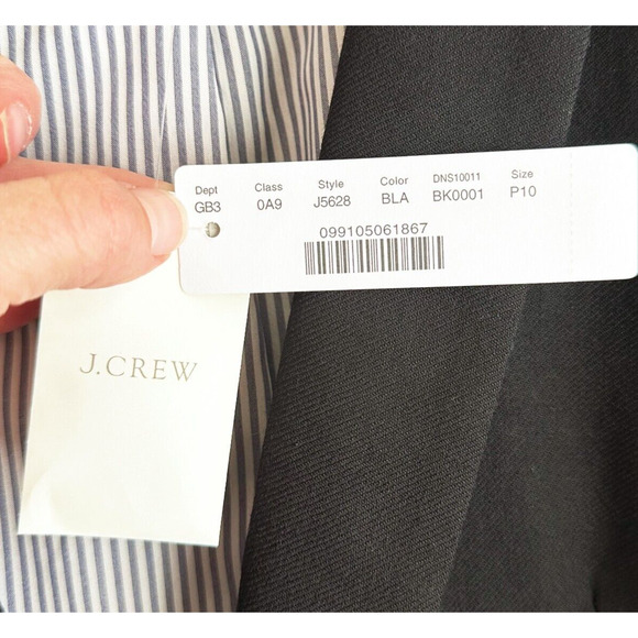 J Crew Womens Parke Wool Blazer Size 10P Black Classic Old Money Preppy Business - Picture 4 of 6